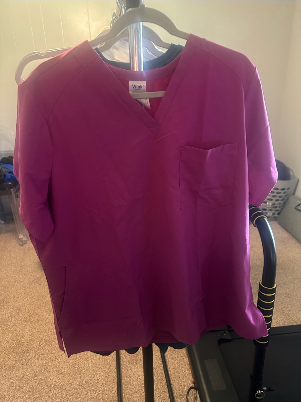 Wink Bright Magenta V-Neck Scrub Top